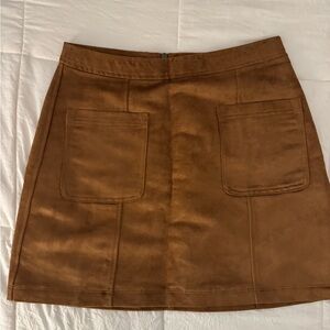 Brown Suede Mini Skirt